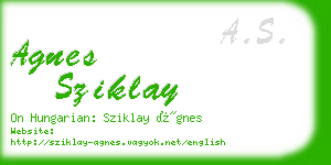agnes sziklay business card